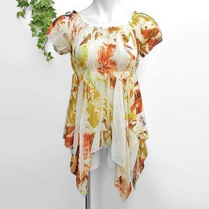 Unique Spectrum Asymmetrical Handkerchief Hem Top